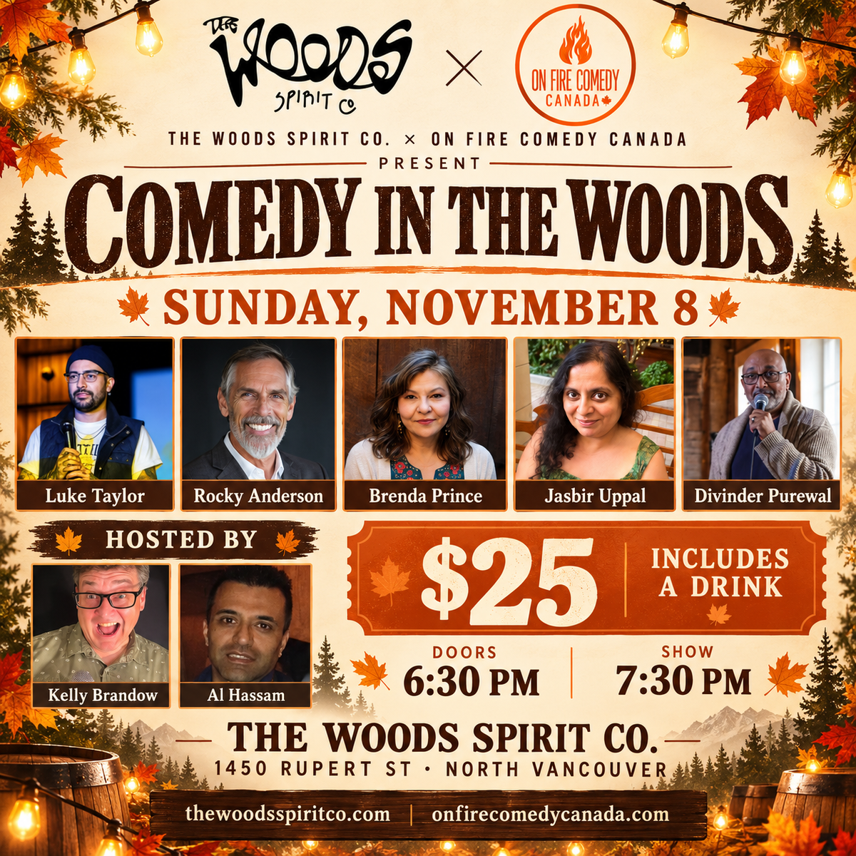 COMEDY IN THE WOODS THIS FALL AND WINTER
