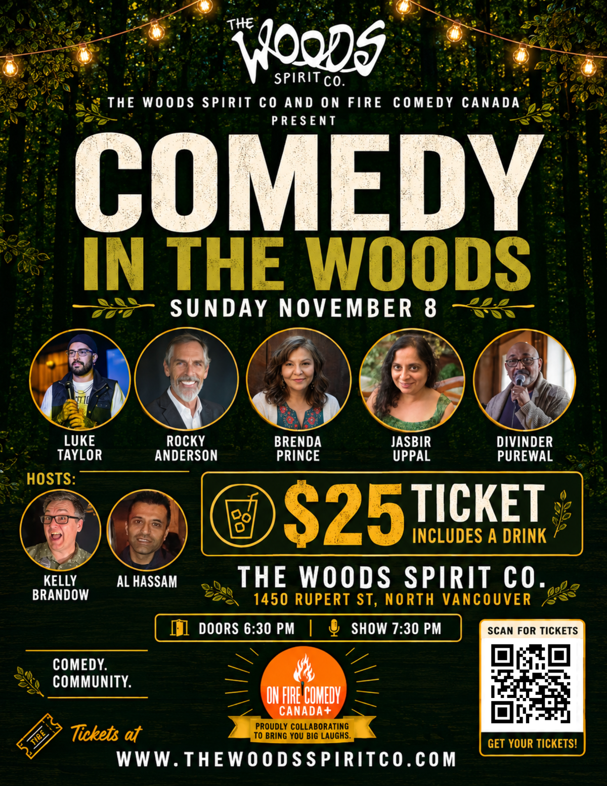COMEDY IN THE WOODS THIS FALL AND WINTER